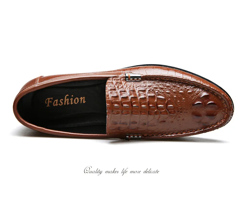 luxury brand men leather casual shoes