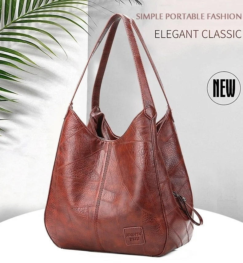 

1x Vintage PU Leather Women Bag Designer Shoulder Bag for Women Large Capacity Ladies Hand Bags women handbags bucket bag