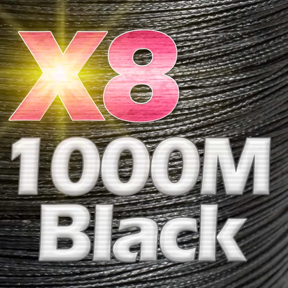 JOSBY 4 стенда 8 стендов 300 м 500 м 1000 м многофиламентная ПЭ плетеная леска 10LB-80LB сильная Японская Технология - Цвет: X8-1000M-Black