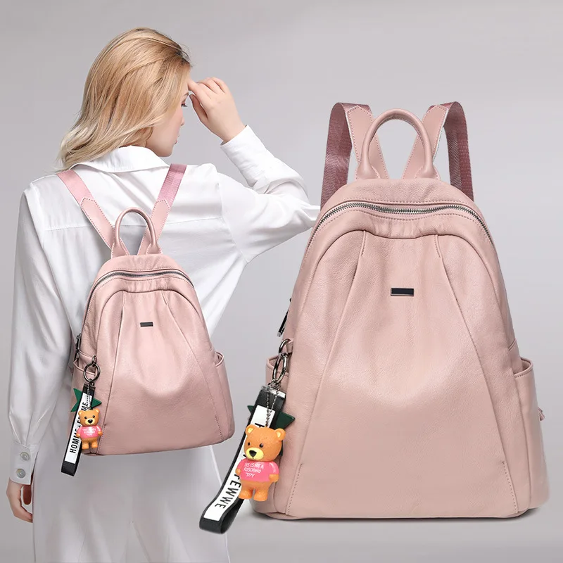 

CHALLEN Summer Women Leather Backpacks Fashion Shoulder Bag Female Backpack For Girls Ladies Travel Pink School Bags Mochilas