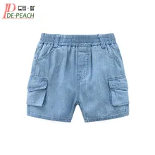 DE PEACH/летние модные новые свободные джинсовые шорты для маленьких мальчиков повседневные хлопковые джинсовые шорты для малышей Одежда для детей от 90 до 100