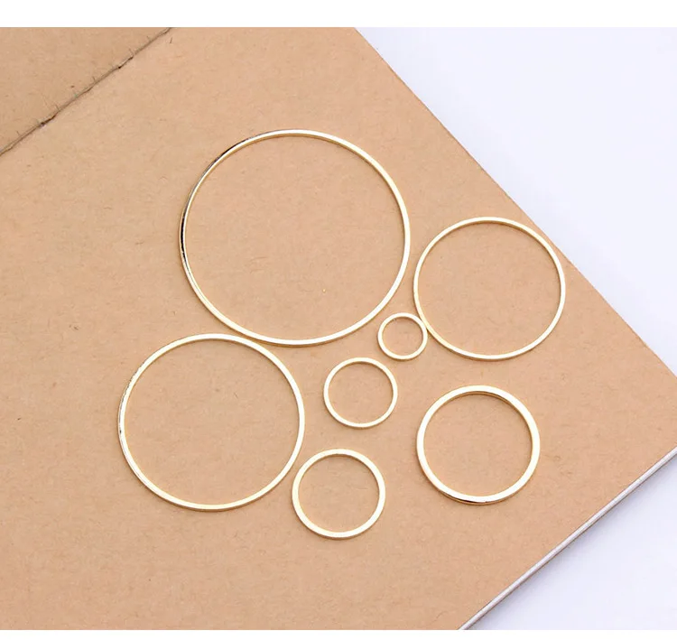 

Hollow gold round circle charms copper diy accessories minimalist geometric Earrings Pendant 8MM 12MM 15MM 20MM 25MM 30MM 38MM