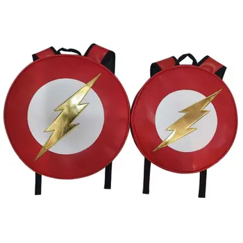 

Anime Flash Men Backpack Bags Super Hero Flashman Gift kids Campus School Bag mochila escolar Leather Round Shaped Backpack