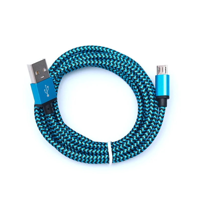 1 м USB 2 0 Micro кабель нейлоновый Плетеный мобильный телефон зарядное устройство