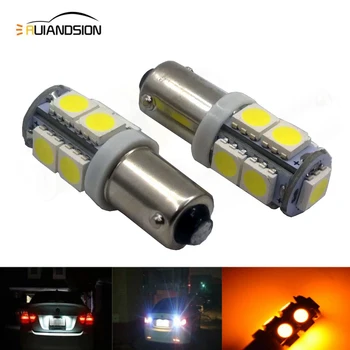 

2x BA9S T4W LED Car light bulb BAX9S BAY9S interior Car LED License Plate light 9 LED 5050 SMD DC12V White Yellow