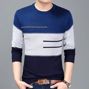 

New 2018 Casual striped sweater men brand clothing Pullover men fashion Designer sweaters for men