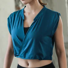 Летние женские футболки для йоги с сексуальным v-образным вырезом, короткий рукав тренажерный зал топы Спортивные Фитнес-Спорт футболки быстросохнущая тренировочная спортивная одежда