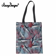 Бесшумные дизайнерские складные сумки для покупок, женские и мужские сумки, холщовые сумки-тоут, многоразовые сумки для покупок, сумка через плечо с принтом Kawaii