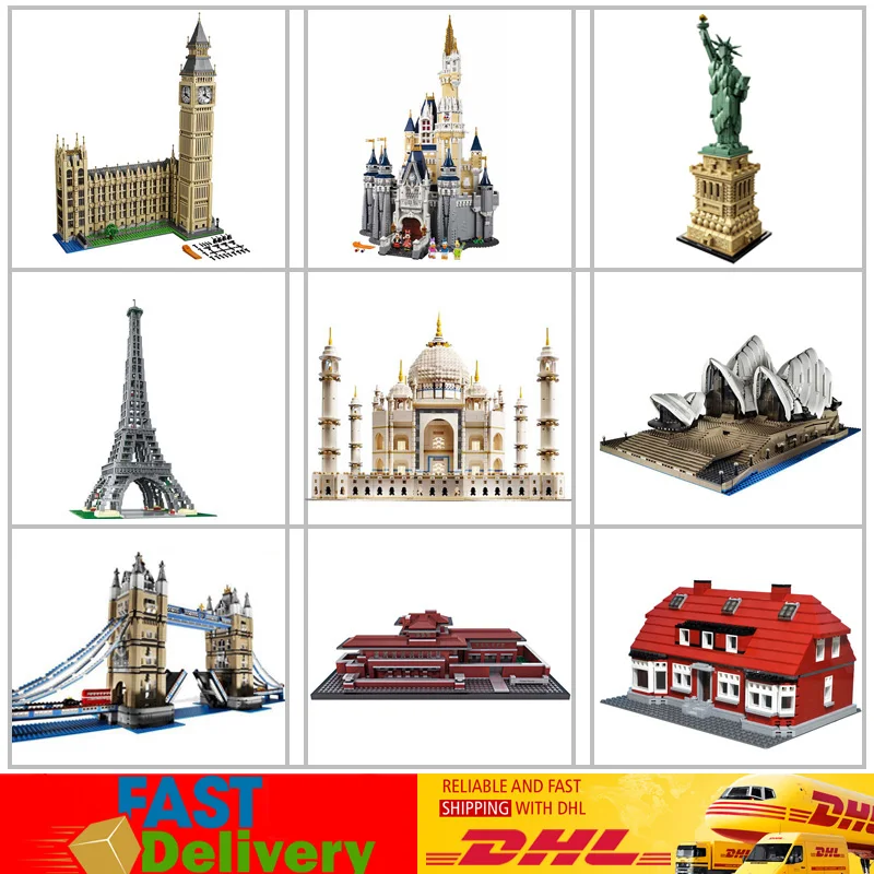 

LEPIN Architecture 17001 17002 17003 17004 17005 17006 Model Building Blocks Bricks Toys Compatible LegoINGlys 21010 10189 21042