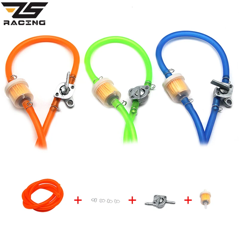 

ZS Racing Universal 6mm Motorcycle Petrol Fuel Tap Inline Petcock Switch + 1M Fuel Pipe Hose + 1 Oil Filters+ 4 Clips