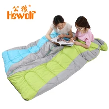Hewolf sleeping bag outdoor adult envelope type spring and autumn winter thickening warm lunch room camping