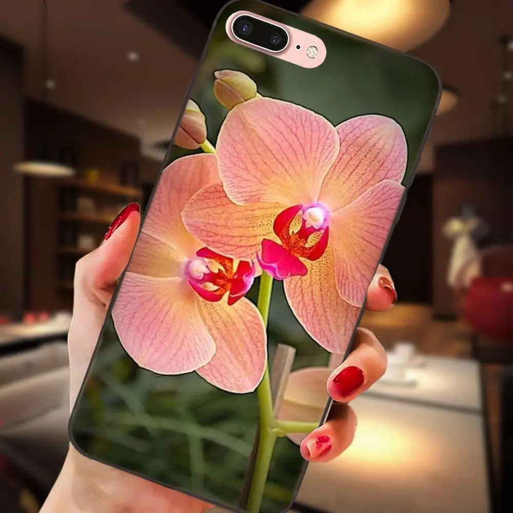 Чехол для телефона из ТПУ с цветком орхидеи Apple iPhone 4 4s 5 5S SE 6 S 7 8 Plus X XS Max
