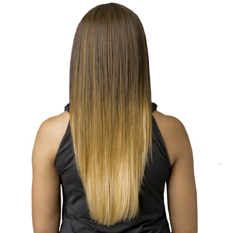 High Quality Celebrity Wigs Fashion Women Long Straight Ombre