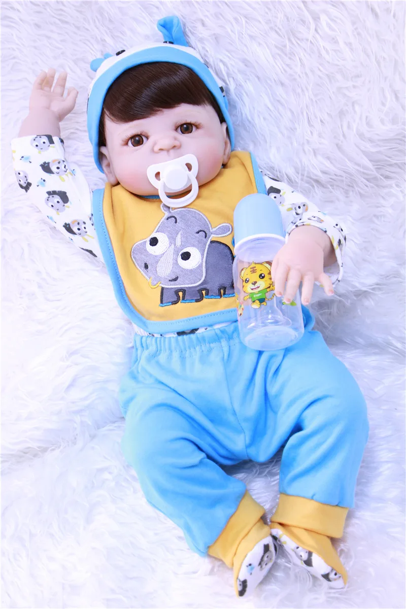 

Reborn boy dolls 23"57cm bebes reborn menino boneca full silicone vinyl reborn baby dolls for kids birthday gift