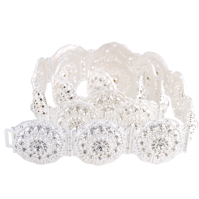 Elegantes cinturones de caftán marroquí, vestidos de mujer de manga larga con de en plata|Cinturones de mujer| - AliExpress