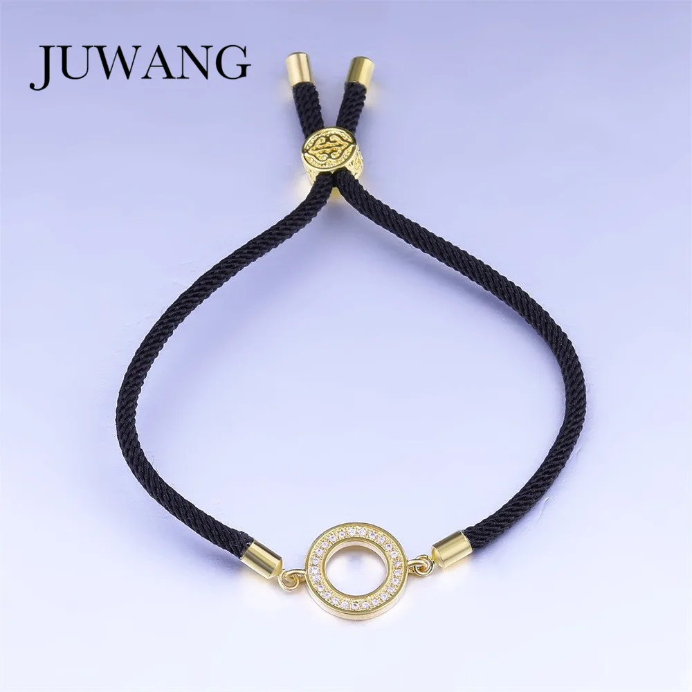 

JUWANG Silver Color Round Charm Bracelet for Woman Girl Rhinestone Red Rope String Cubic Zircon Bracelet Jewelry Wholesale