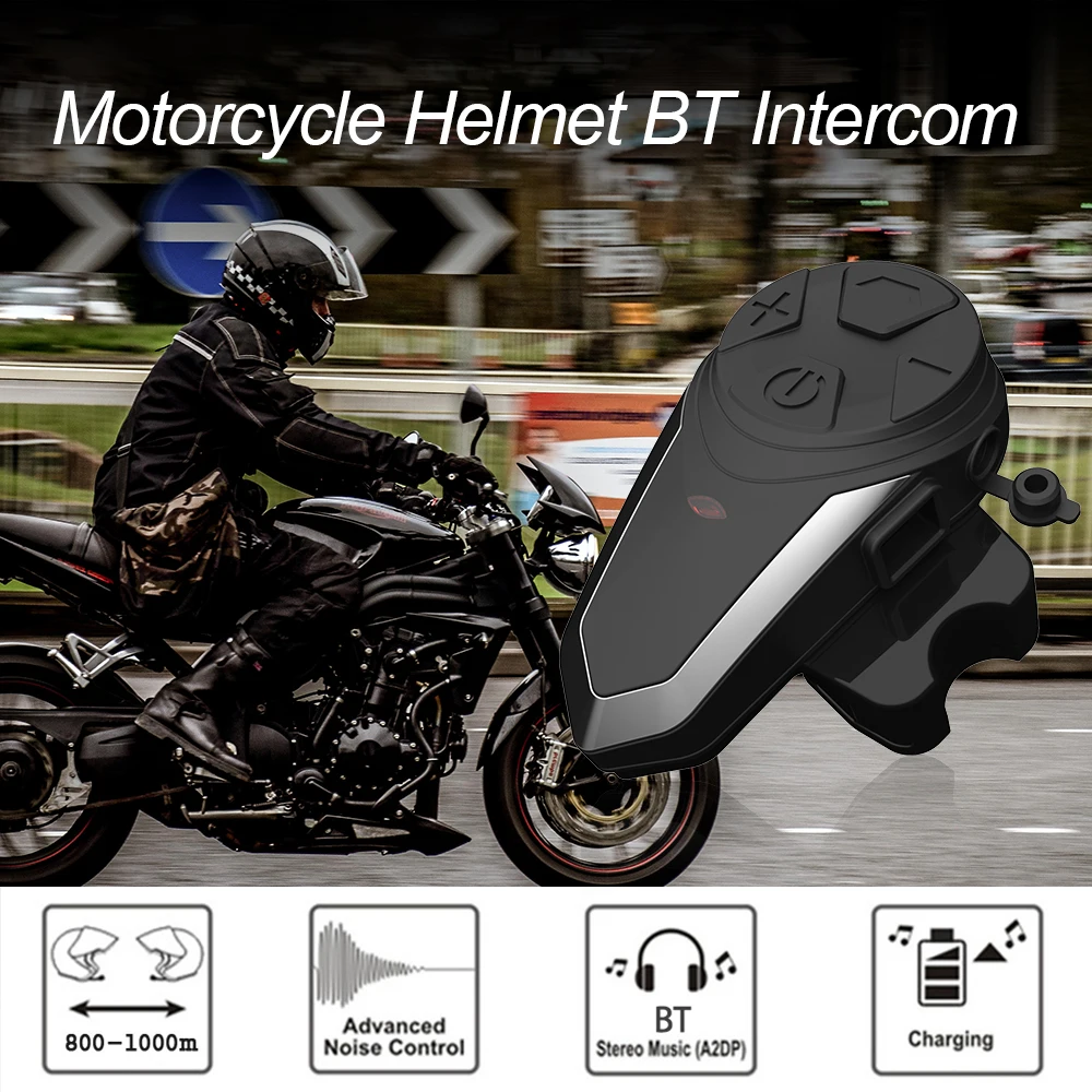 Bluetooth рация для мотоцикла шлема Интерком FM Радио MP3 GPS Водонепроницаемая Лыжная 800