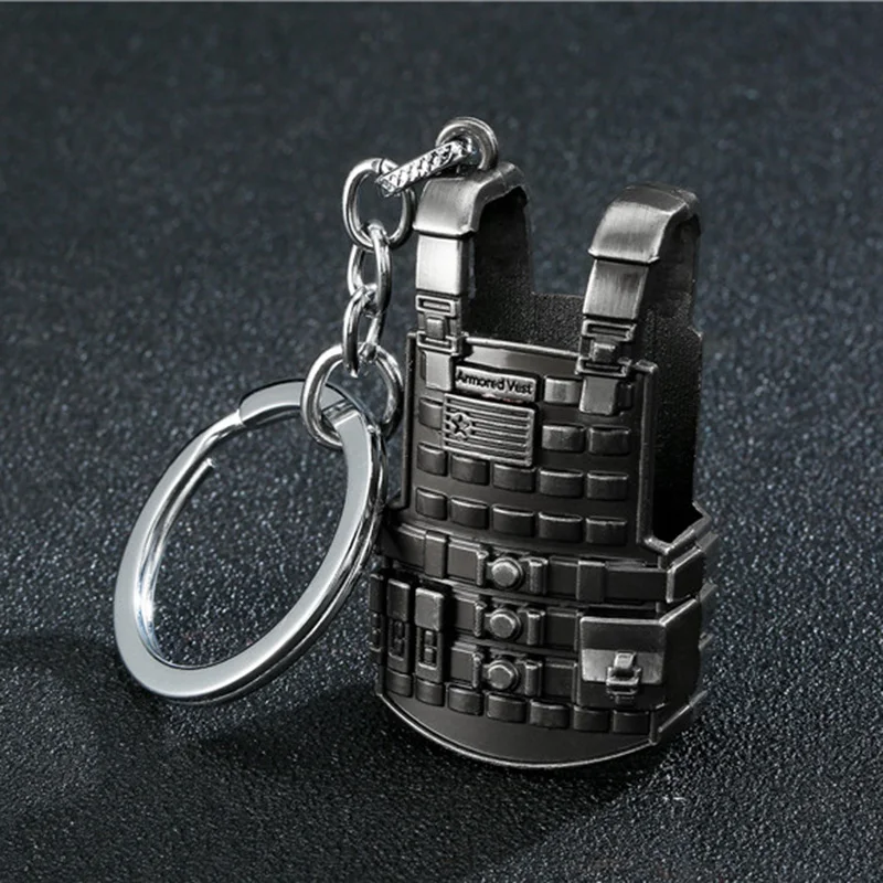 

Tim Milyar Armor Backpack Bag Keychain Cosplay 2018 Fashion PUBG Game Body Armor Accessory Key Pendant llaveros Key Toys For Men