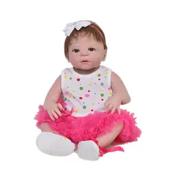 Реалистичные 23 ''Reborn Baby куклы игрушки для девочки полный силиконовый винил Новорожденные куклы действительно принцесса коренится мохер