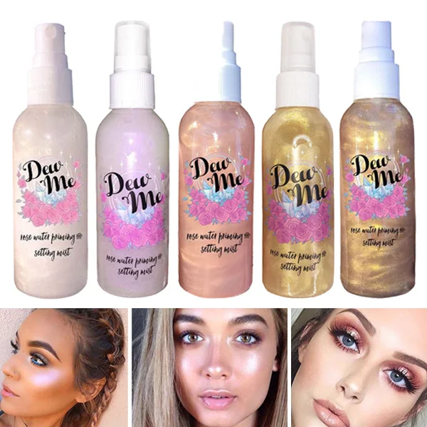 

Moisturizing Spray Facial Base Face Makeup Rose Water Shiny Primer Refreshing Women Face Cosmetic Shimmer Spray