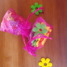 500 шт 25*35 см розово-красная подарочная Сумка из органзы стенд для ювелирных украшений сумки Сумка на шнурке для браслета/ожерелья/сшитая мини-сумка из пряжи