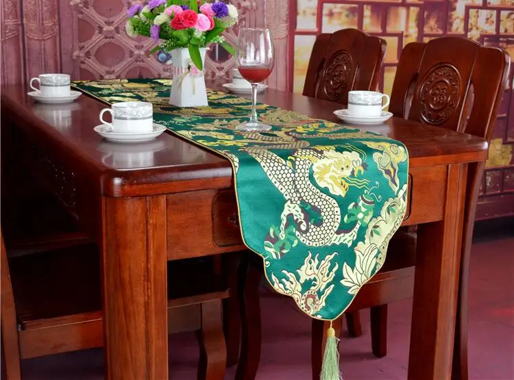Китайские драконы 33x200 см украшения Настольная дорожка пыли домашняя текстильная скатерть коллекция