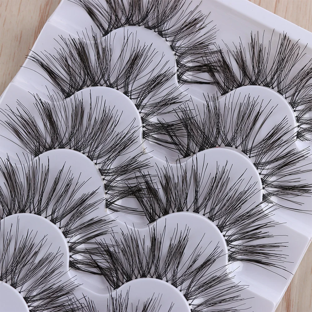 5 пар Многоразовые 3D Длинные легкие накладные ресницы натуральный черный ручной работы полный полосы накладные ресницы для женщин глаз Макияж инструменты расширение