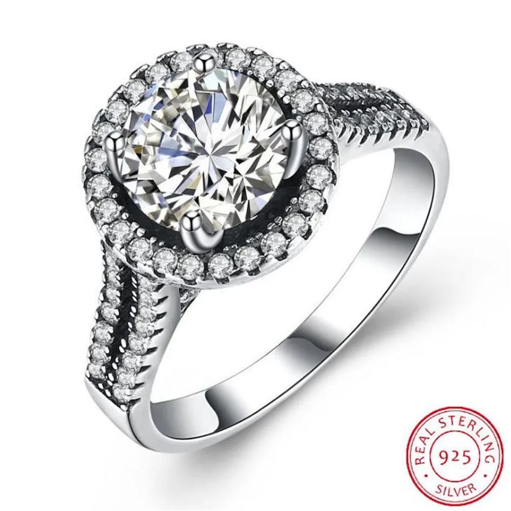 

YKNRBPH Hot Sale Silver 925 Jewelry Weddings Ring Women's Fashion Diamond Rings Prom Fine Jewelry