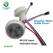 Полноцветный адресуемый 38 мм 3 светодиода UCS1903 smd 5050 Цифровой Водонепроницаемый rgb smd СВЕТОДИОДНЫЙ пиксельный Модуль светильник лампы фонари для парка развлечений