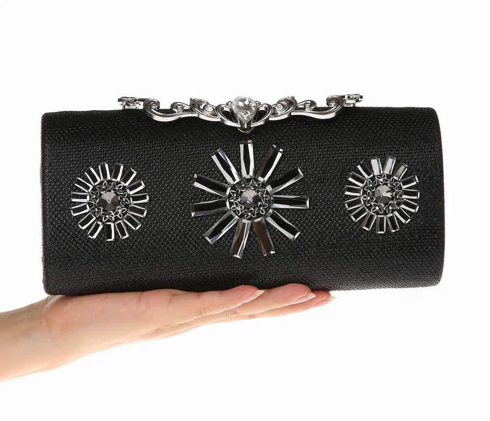 2018 Black Fashion Women's Rhinestone Handbag New Party Evening Bag