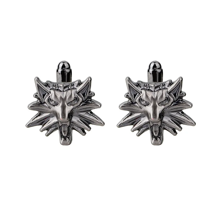 

24 Pairs/Lot Witcher 3 Yennefer Medallion Cuff Link the Wild Wolf Hunter Cosplay Jewelry Gift Bulk Wholesale