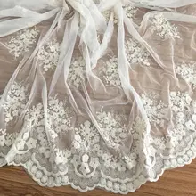 Винтажное стильное кремовое цветочное вышитое волнистое хлопковое кружевное платье, мягкое цветочное Тюлевое свадебное вечернее платье