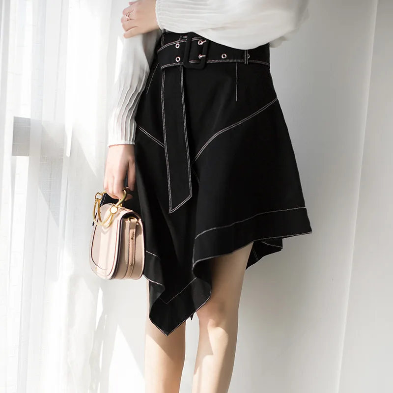 New Design 2018 Spring European Street Popular Women Irregular Denim