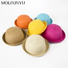 MOLIXINYU модные летние детские соломенные шляпы детские для девочки пляжная кепка детская шляпа от солнца для девочек/мальчиков детская летняя кепка Панама шляпа для мальчиков унисекс