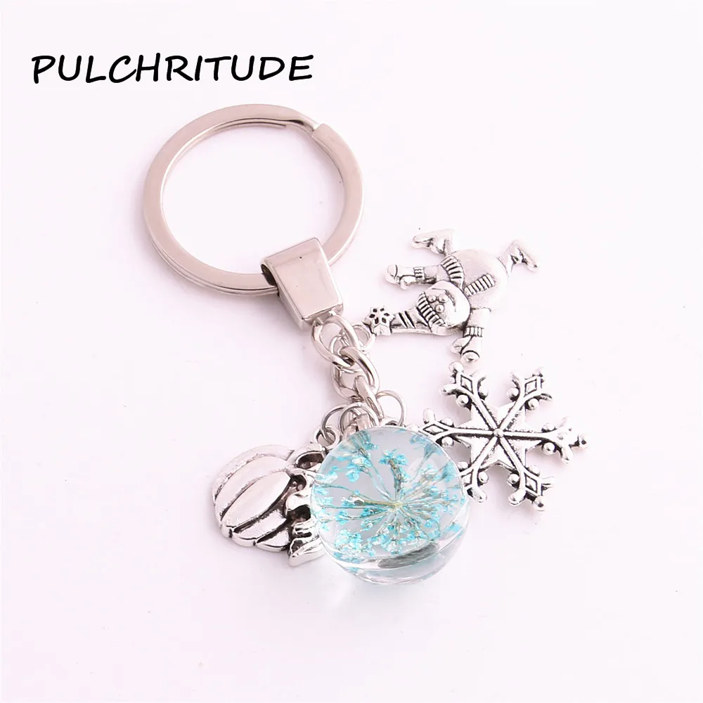 Кольцо для ключей из металлического сплава PULCHRITUDE 2 шт./лот брелок с сушеным