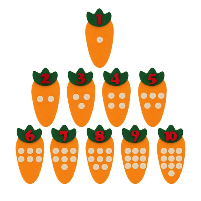 

1 set Educational Toy Non-woven Children's Handmade DIY Creative Toys Kindergarten Carrot Digital Teaching Aids