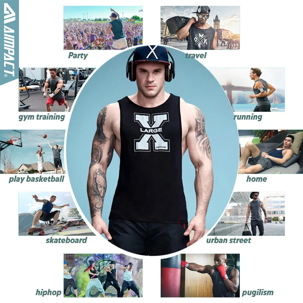 Мужской яркий жилет Aimpact с низким вырезом для тренировок AD26|low cut armholes|tank top low cutmen