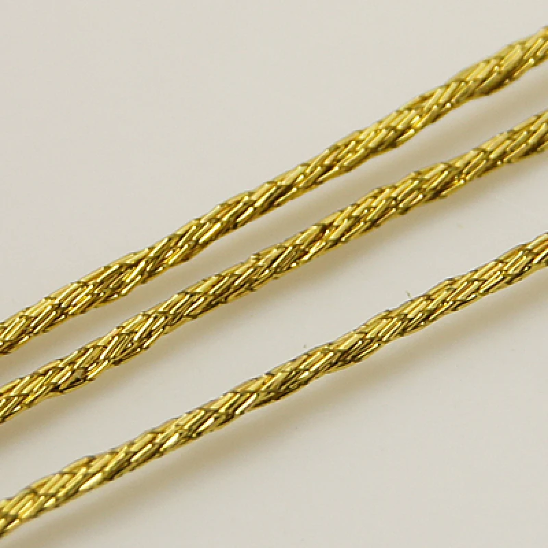 Pandahall 2 шт 1 мм Gold металлический шнур, 180 м/рулон