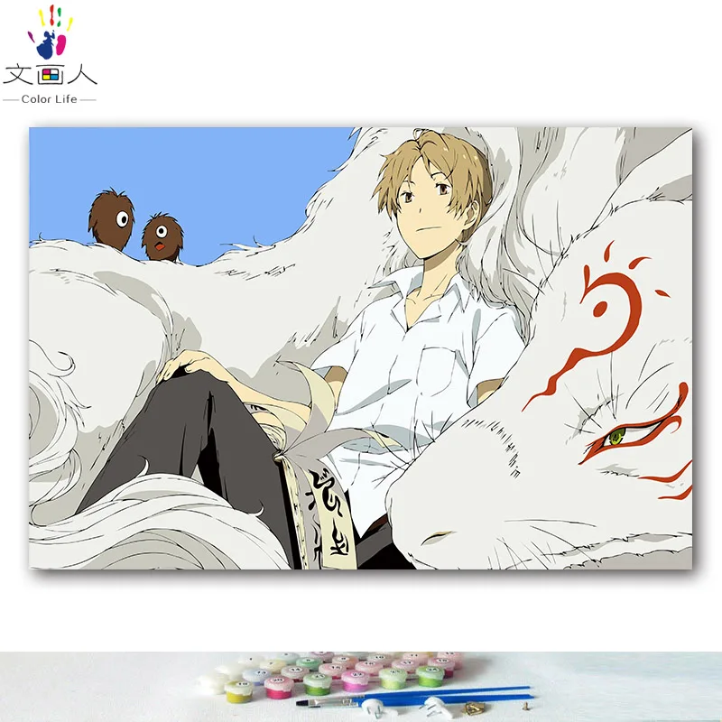 DIY картинки для раскраски по номерам с цветами Natsume friend account Аниме Картина для рисования по номерам в рамке для дома - Цвет: 0782