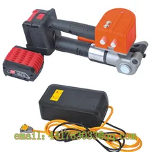 D19 ПЭТ стальной лентой электромеханический пакетировочный пресс электрические обвязочная обвязки Перезаряжаемые пакетировочные прессы для полуавтоматическая обвязка коробки делая машину