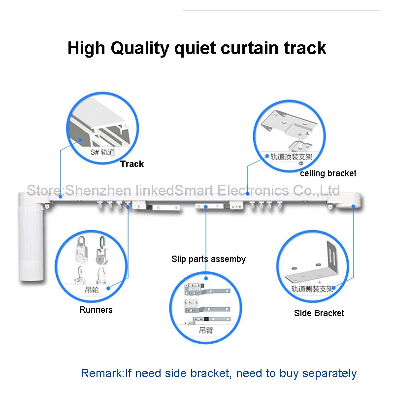 Tanie 3m wysokiej jakości elektryczne kurtyny utwór dla Xiaomi MiJia aqara silnika, Super dość kurtyny utwór dla silnik kurtyny dla inteligentnego domu