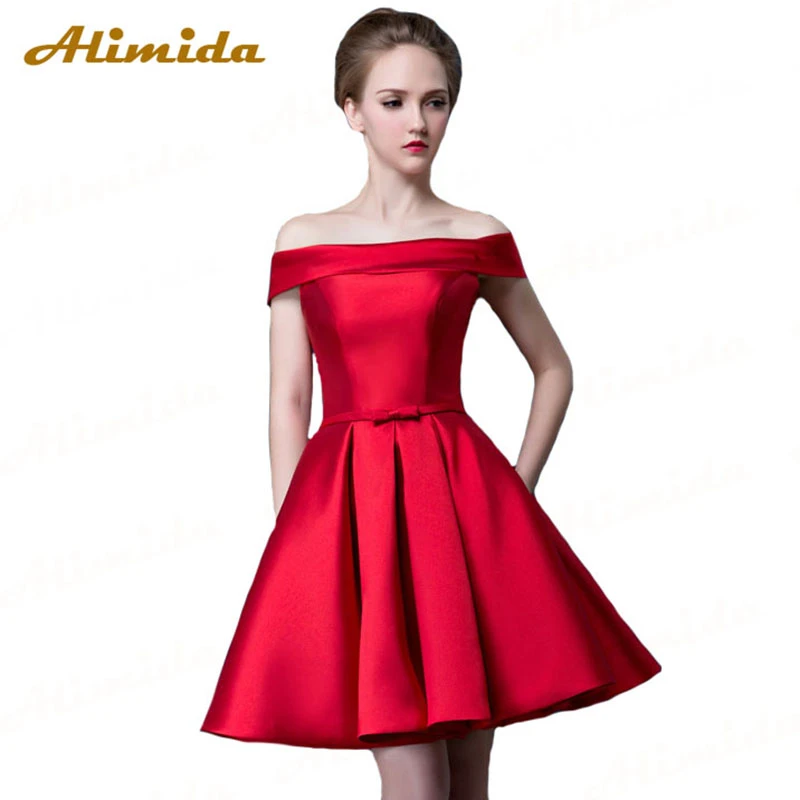 Alimida 17 New Arrival Red Bridesmaid Dress Elegant Party Dress Strapless Wedding Party Dresses Above Knee Custom Made Red Bridesmaid Dress Bridesmaid Dressesred Bridesmaid Aliexpress