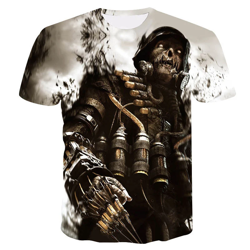 

King Kong Warrior skulls 3d print Tshirt Summer Casual Breathable Hipster Short Sleeve Tee Tops Men/Women fashion Anime T-Shirts