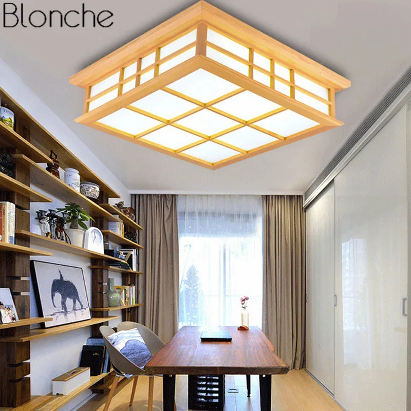 Lamp Japanese Style Square Ceiling Lamp Led Lighting Living