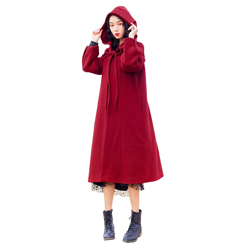 2019 lente Herfst Vrouwen Lange Wollen Jas Rode Jas Hooded Overjas Maxi Lange Wollen Jas Vrouwelijke Jas Lange Dames Jassen winter 2019 lente Herfst Vrouwen Lange Wollen Jas Rode Jas Hooded Overjas Maxi Lange Wollen Jas Vrouwelijke Jas Lange Dames Jassen winter