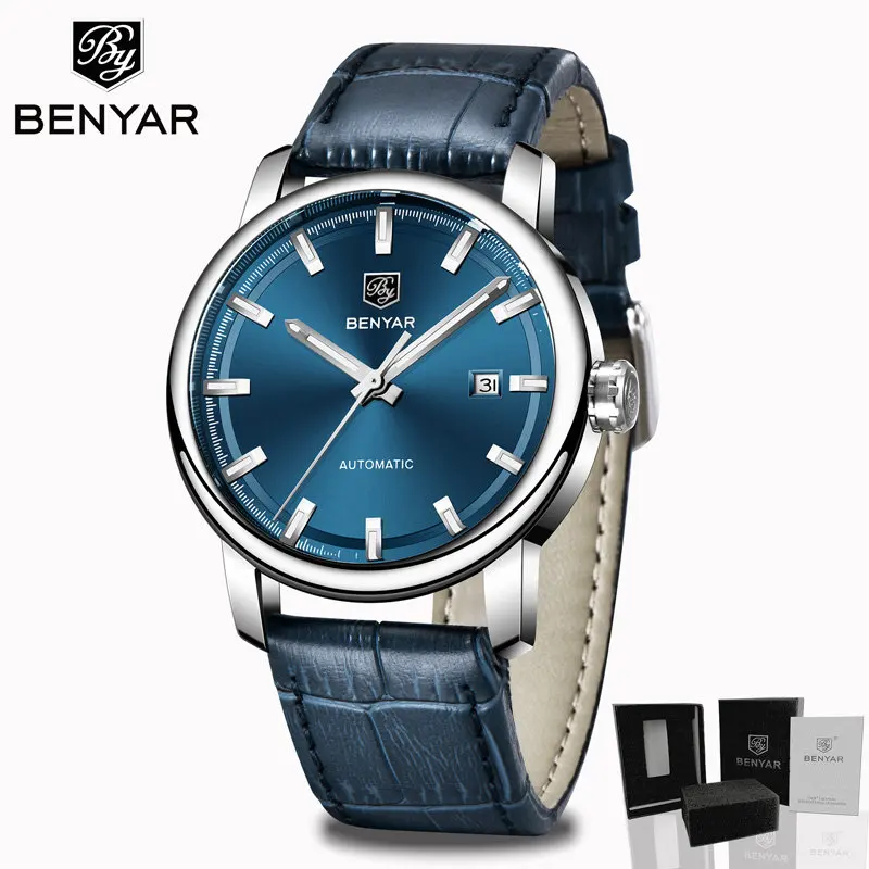 BENYAR, мужские часы, автоматические механические часы, мужские наручные часы, для мужчин, s, Лидирующий бренд, Роскошные, деловые часы, Tourbillon, Montre Homme - Цвет: Blue L