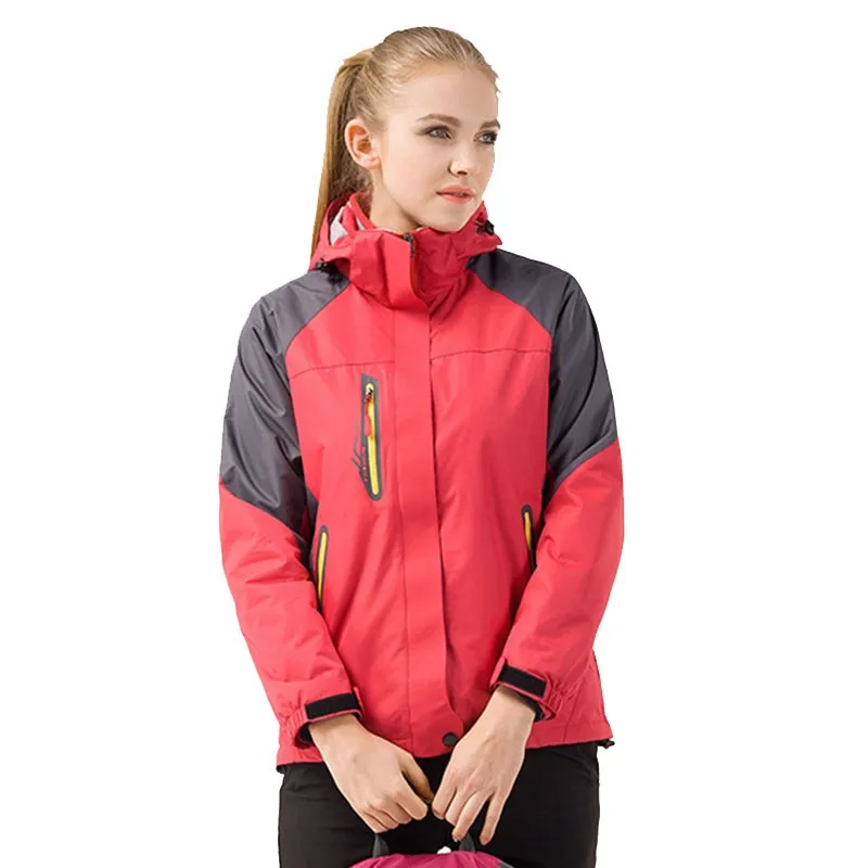 Droshipping Hiking Jacket Women 2017 Softshell Windbreaker Red Fleece