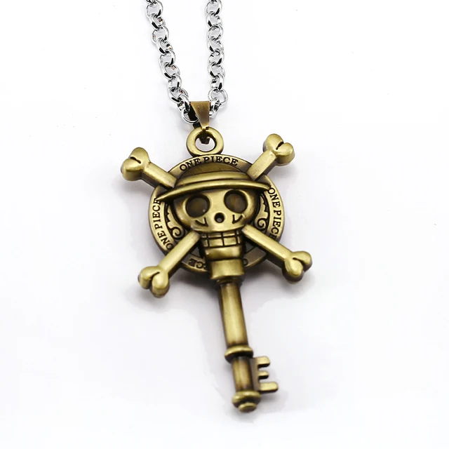 Unique One Piece Anime Statement Pendant Necklace Retro Copper Metal