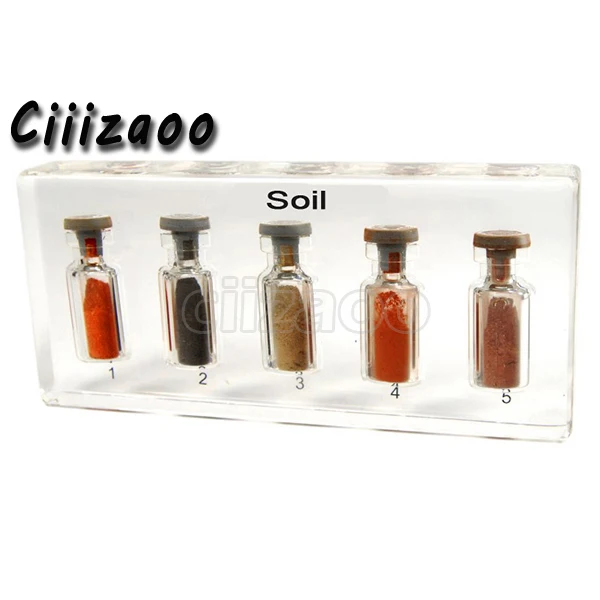 

Soil Specimen paperweight Taxidermy Collection embedded In Clear Lucite Block Embedding Specimen