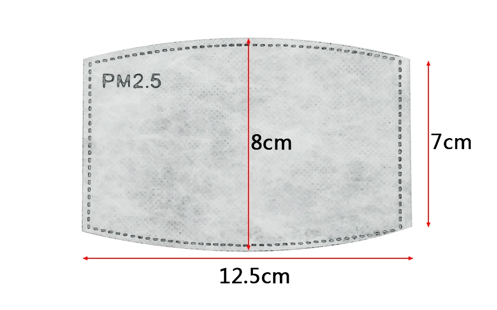 PM2.5 фильтр с активированным углем сменный для противопылевых масок фильтр бумажная вставка защитный фильтр ткань для маски на рот